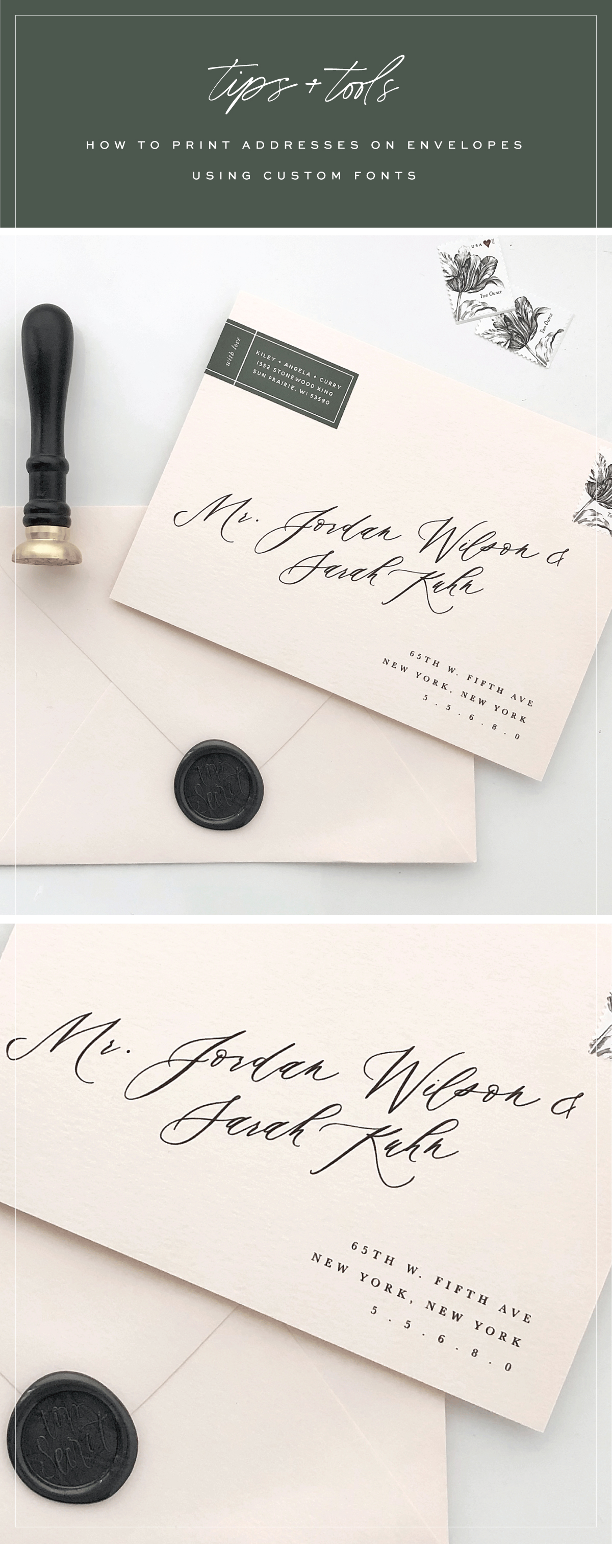 print addresses on envelopes using custom fonts
