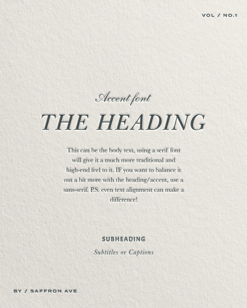 A classic font pairing with font hierarchy and type tips