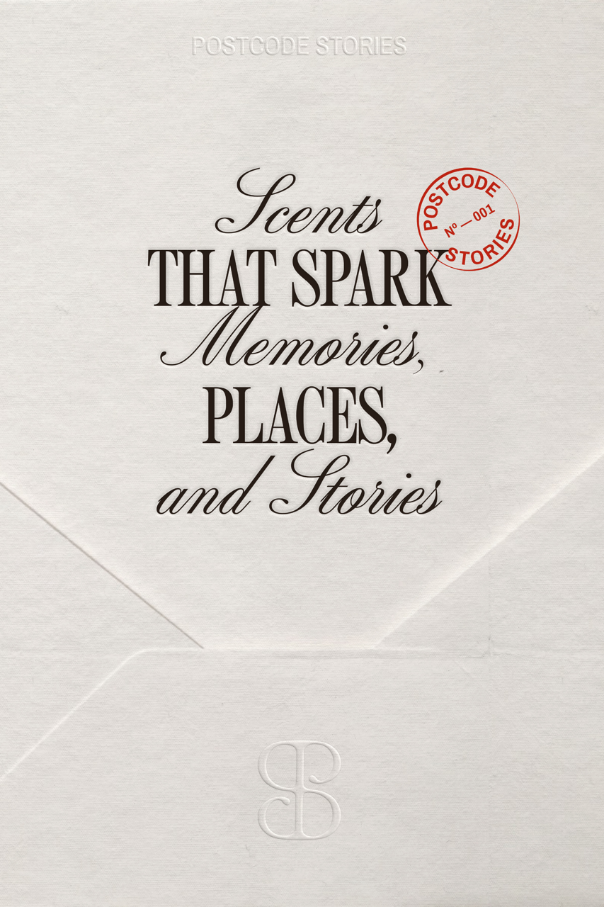 modern editorial branding for Postcode Stories