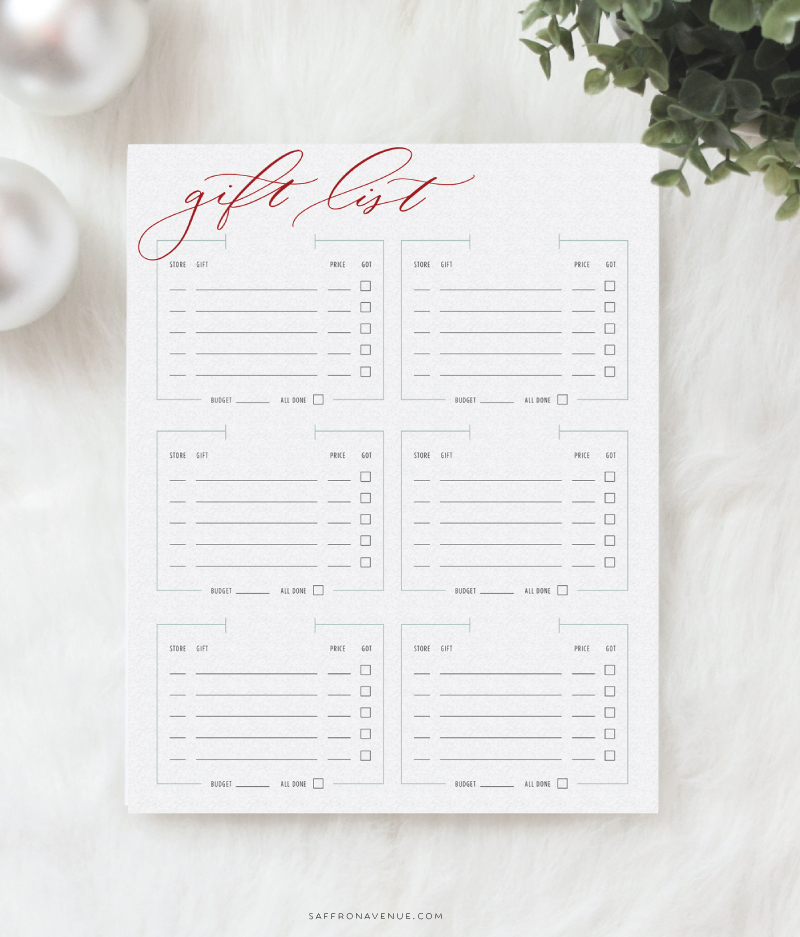 FREE Holiday Printable to Help You Plan Your Shopping List