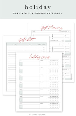 Holiday Card and Gift Planning FREE Printable