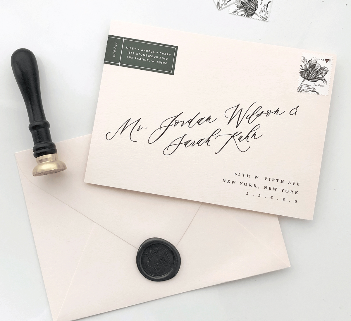 Personalized Mailing Address Labels for Wedding Invitations Custom  Wraparound Return Address Labels With Recipient Addressing Set of 12 