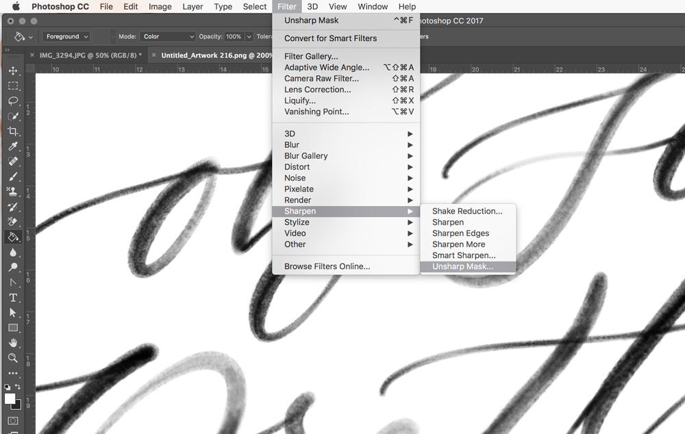 digital calligraphy into a photoshop brush