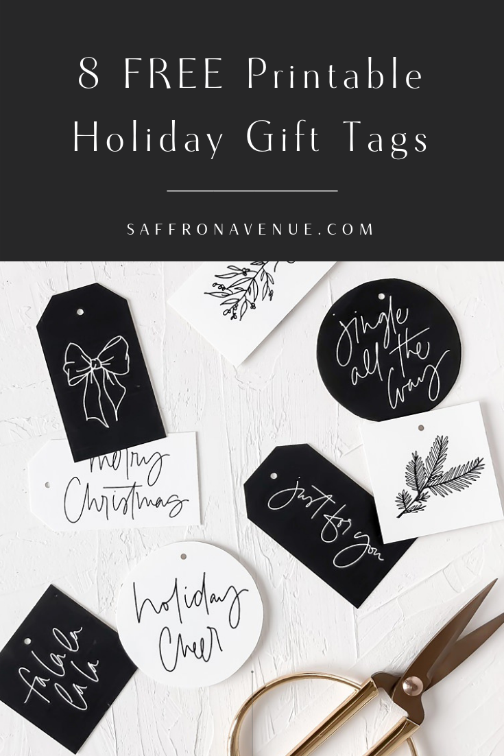 Free printable holiday gift tags