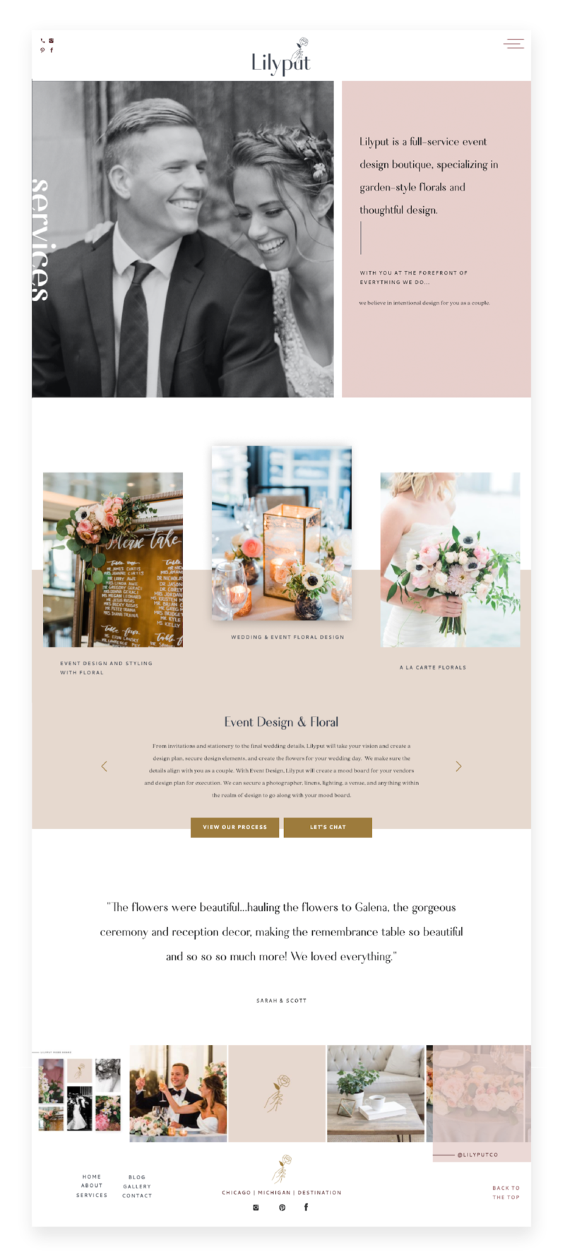 A Boutique Event & Floral Design Studio Website Template