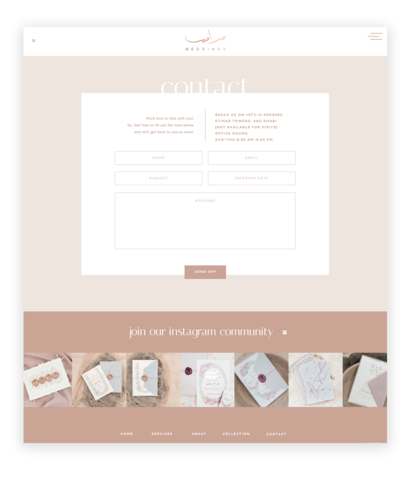 Wedding stationery website template design