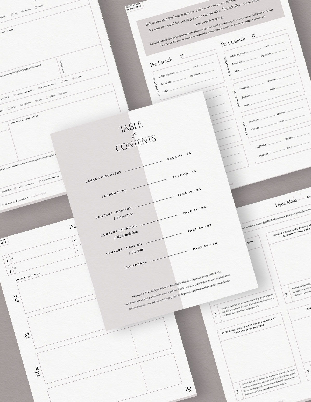 A Stylish Printable and Fillable Launch Planner | Saffron Avenue